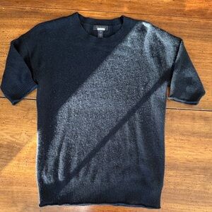 Black 100% Cashmere Short Sleeve Sweater